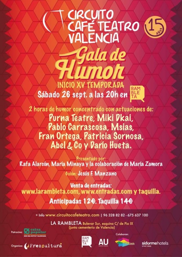 Cartel Gala Circuito Café Teatro Valencia