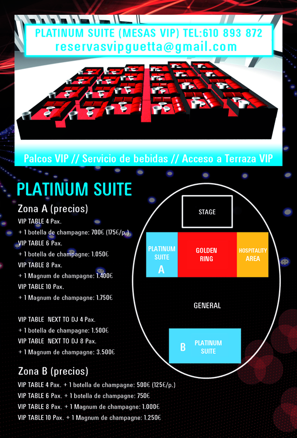 Zona Platinum en el concierto de David Guetta Love Valencia