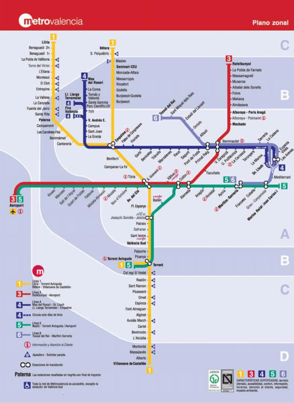 Метро валенсии схема