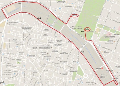 Recorrido Carrera Solidaria Popular Cruz Roja Valencia 2014
