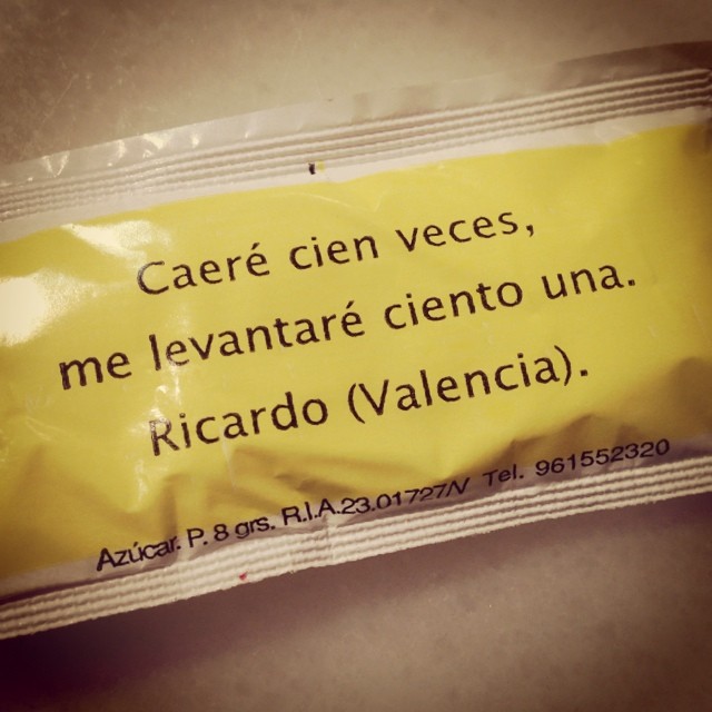Cadró 100 volte e mi alzerò 101! #azucar#frasi#zucchero#buongiorno#buenas#lovevalencia#love#café#rialto#filmoteca#ayuntamiento#valencia#valenciagram#instagood#ideas#igervalenicia #follow#followback