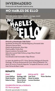 Espectáculo No hables de ello Russafa Escènica 2014 en Valencia