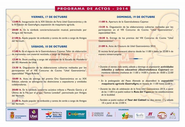 programa de actos utiel gastronómica 2014