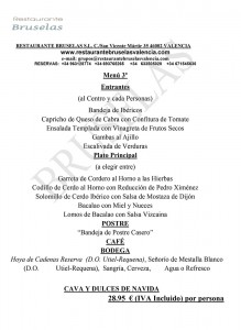 Menú 3 Navidad 2014 Restaurante Bruselas