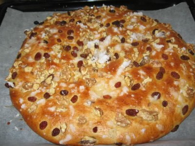 Torta de nueces y pasas