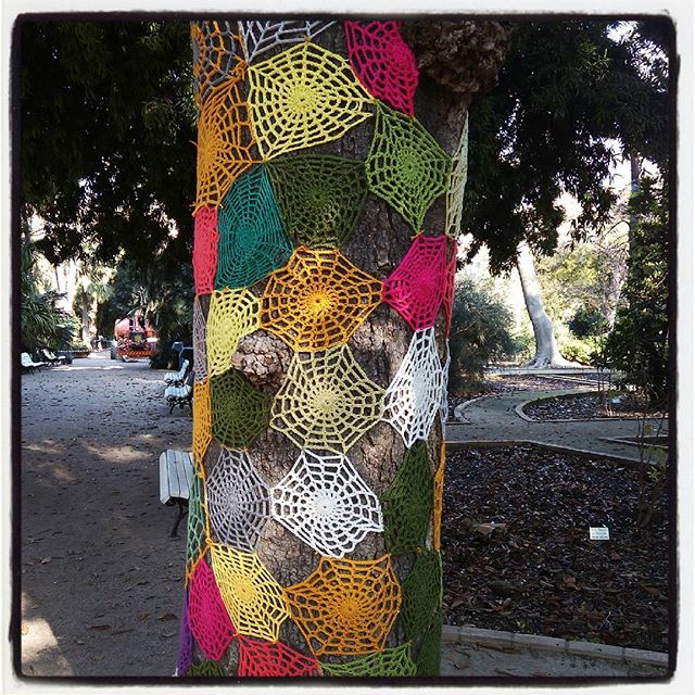 Abriguitos para árboles.  #jardinbotanicodevalencia  #jardinbotanico  #crochet #ganchillo #arbol #tree  #botanicalgarden #picoftheday  #colours #colores #valencia #valenciagram #lovevalencia