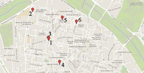 Mappa ristoranti centro valencia