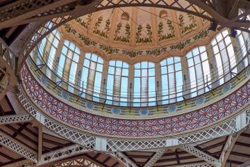 Dome of the Central Market in Valencia, Spain