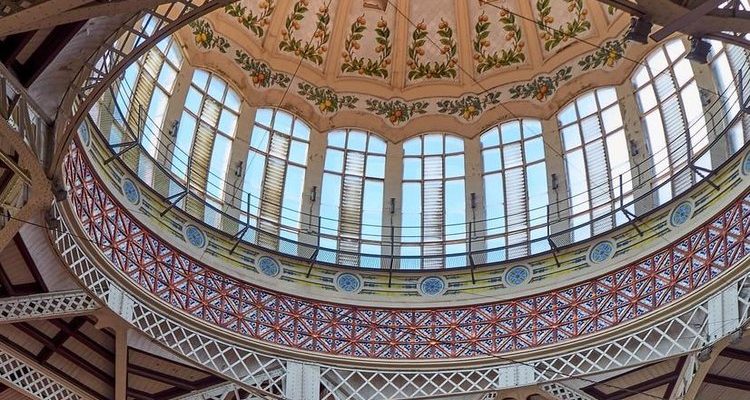 Dome of the Central Market in Valencia, Spain