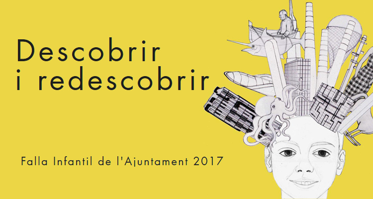 Boceto y lema Falla infantil Ayuntamiento de Valencia 2017
