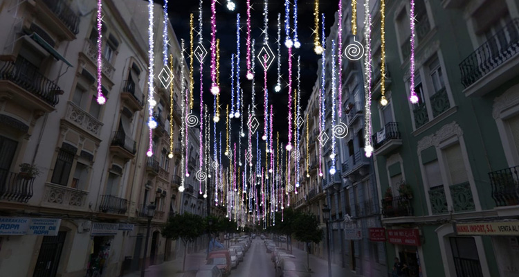 calles iluminadas fallas 2020