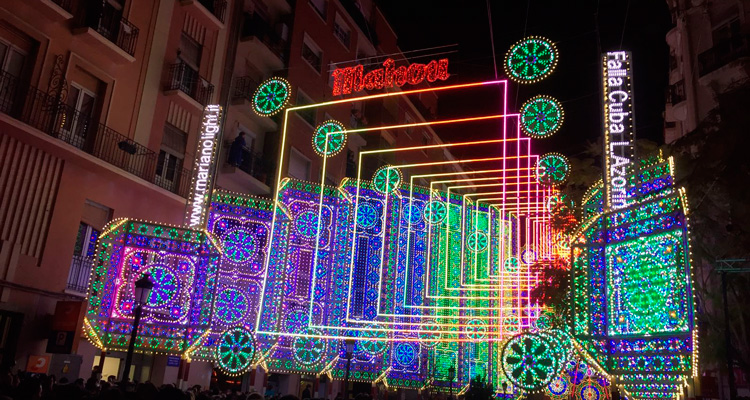 calles iluminadas fallas