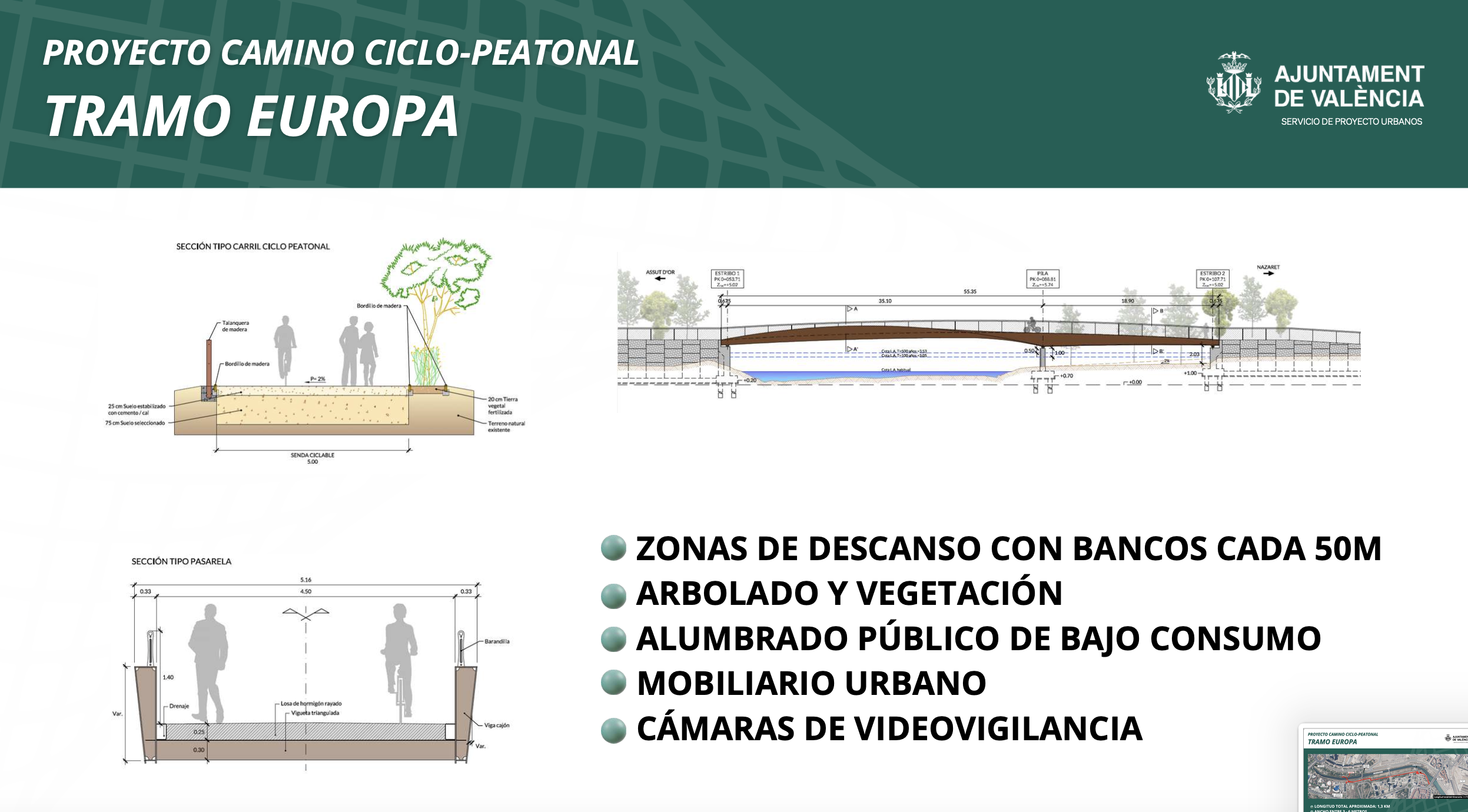Así será el camino ciclopeatonal del tramo europa