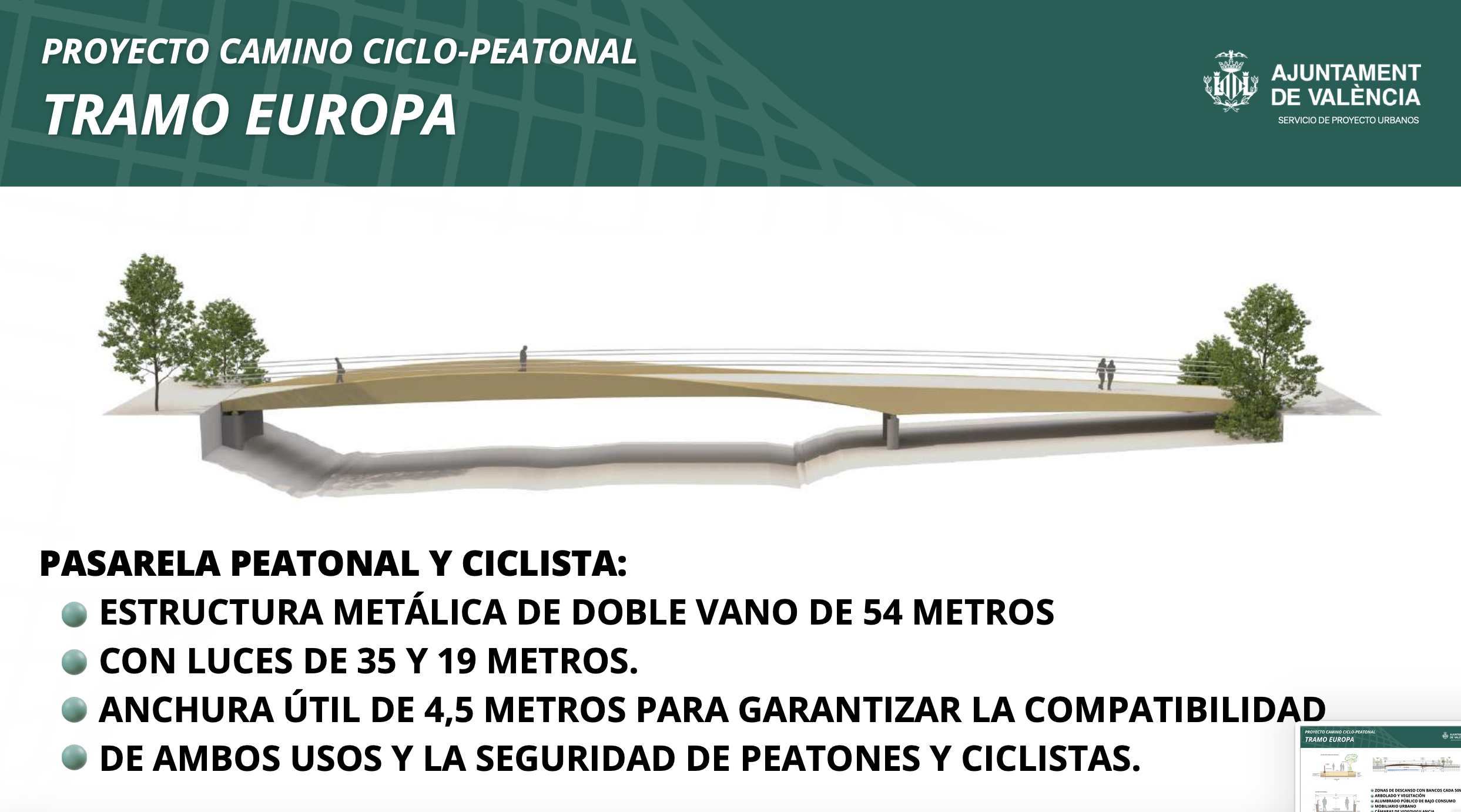 Así será el camino ciclopeatonal del tramo europa